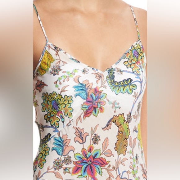 Diane Von Furstenberg Sleeveless Floral-Print Bias-cut Coverup Slip Dress - Picture 7 of 10